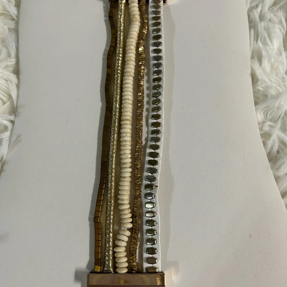 Victoria Emerson Gold and Cream Bracelet Set - Picture 2 of 9